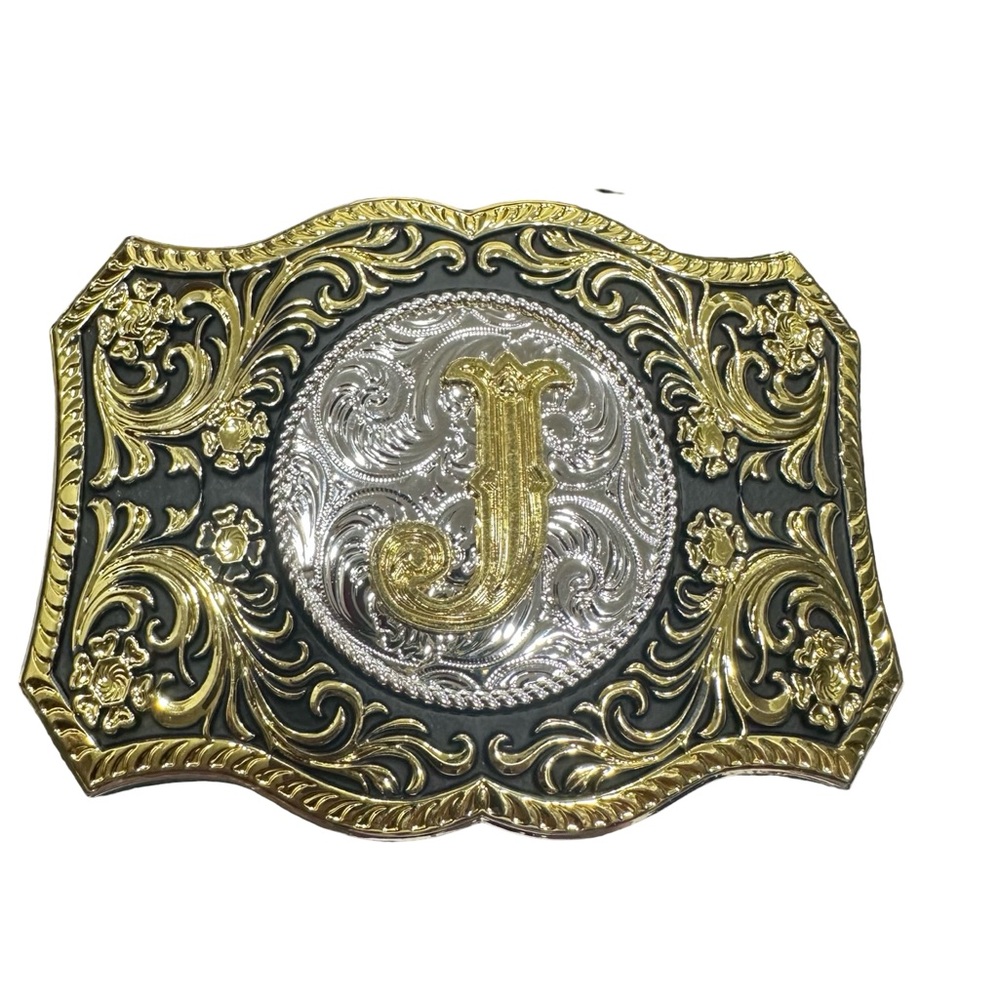 Gold and Silver Ornate Belt Buckle